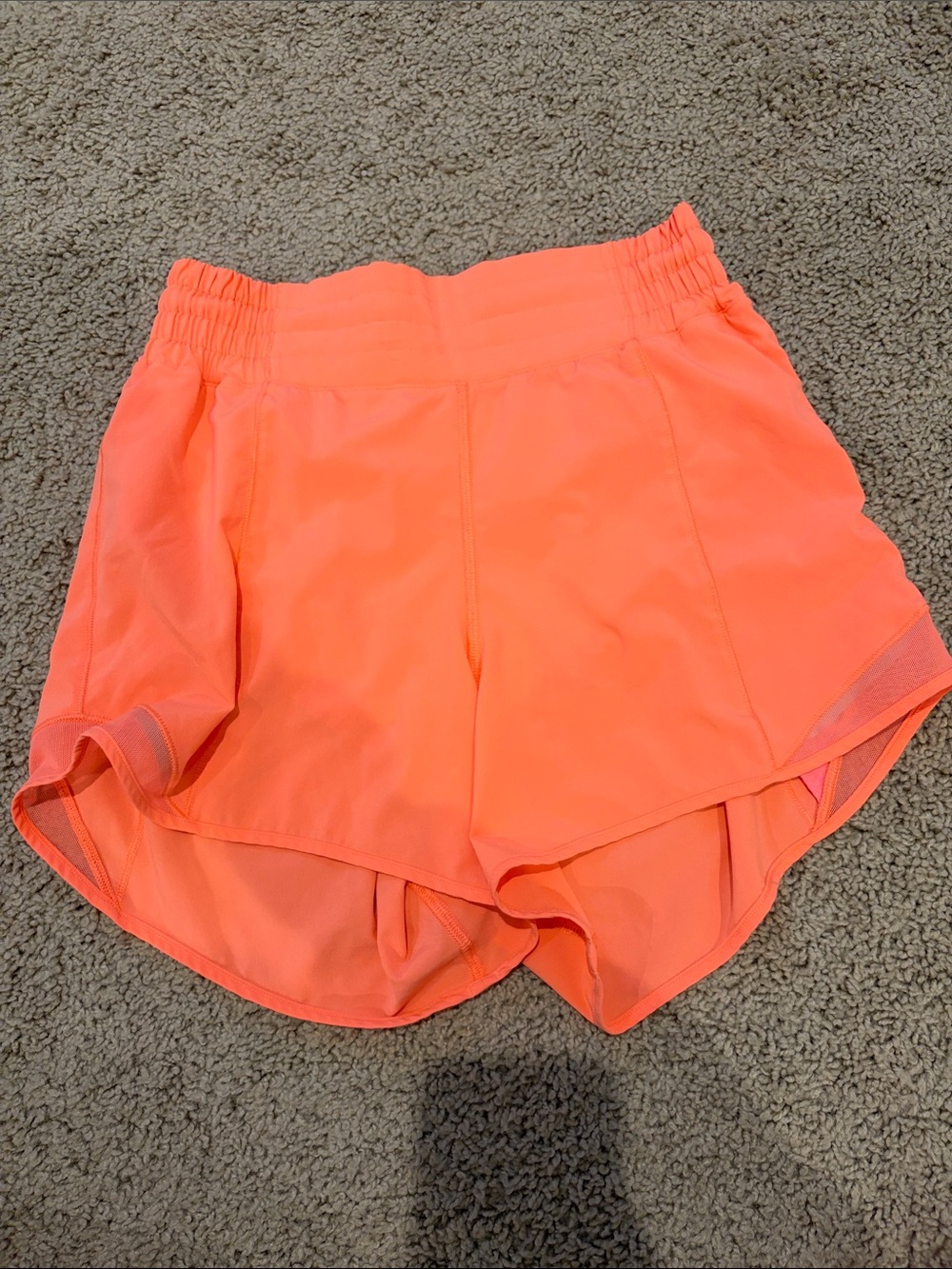 Lululemon Neon Coral Active Shorts